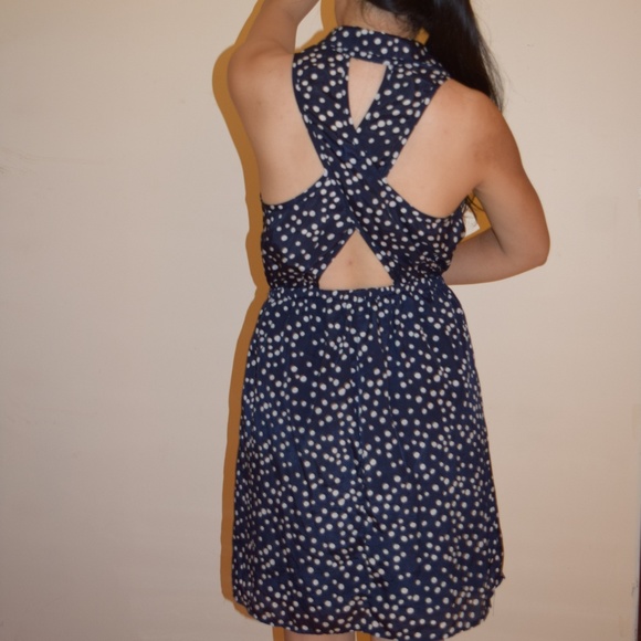 Multi-occasional Blue Dress with Dots - Picture 3 of 4